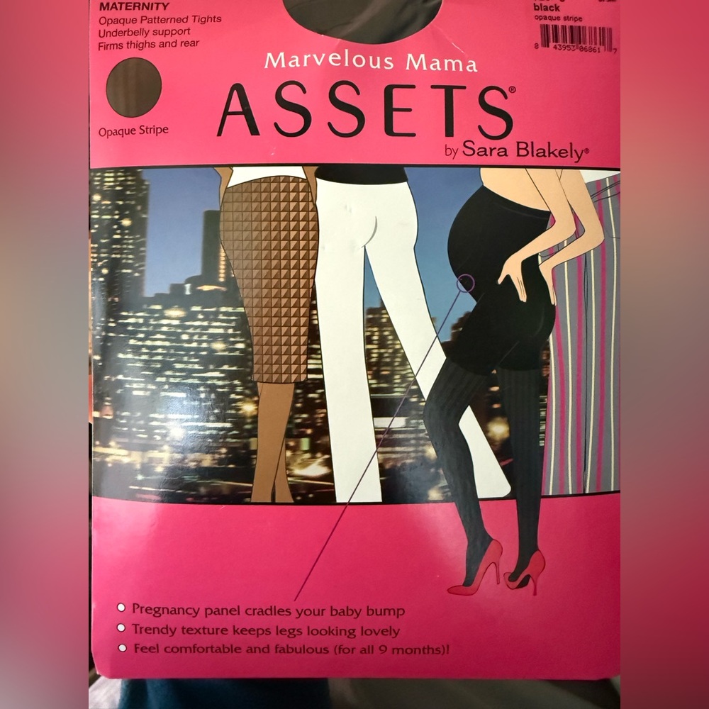 NWT Assets Maternity Tights- Black 145-180 lbs  by Sara Blakely